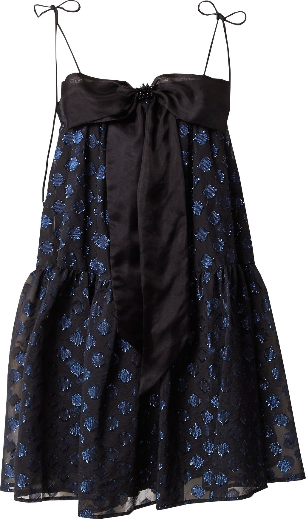 Custommade Koktejlové šaty 'Jindra' modrá / černá