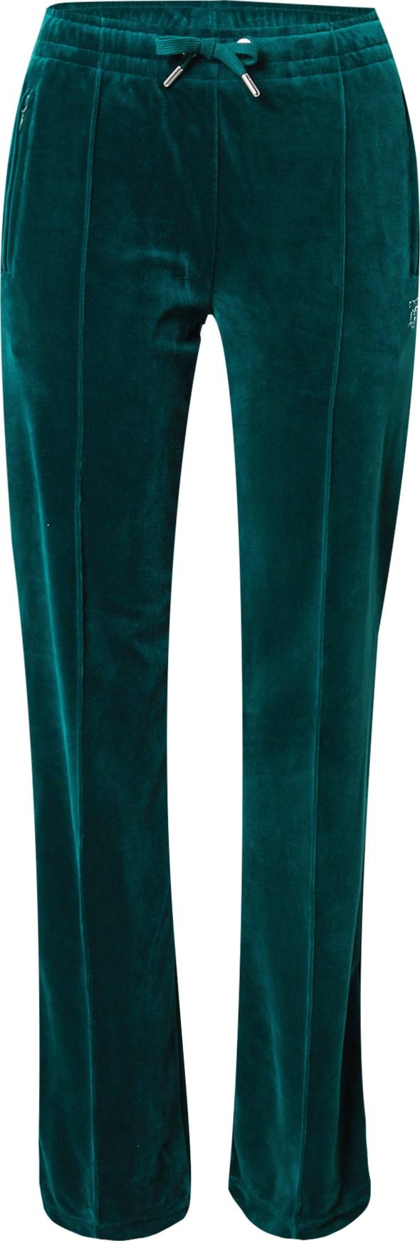 Juicy Couture Kalhoty 'BRANDIN' smaragdová / stříbrná