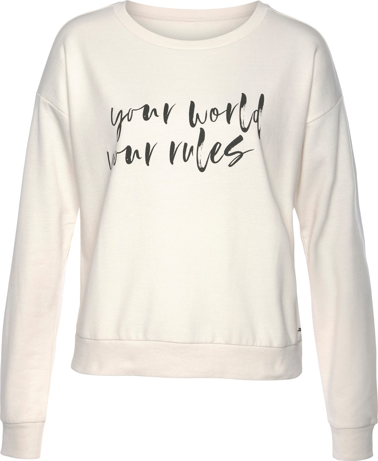 LASCANA Mikina krémová / černá