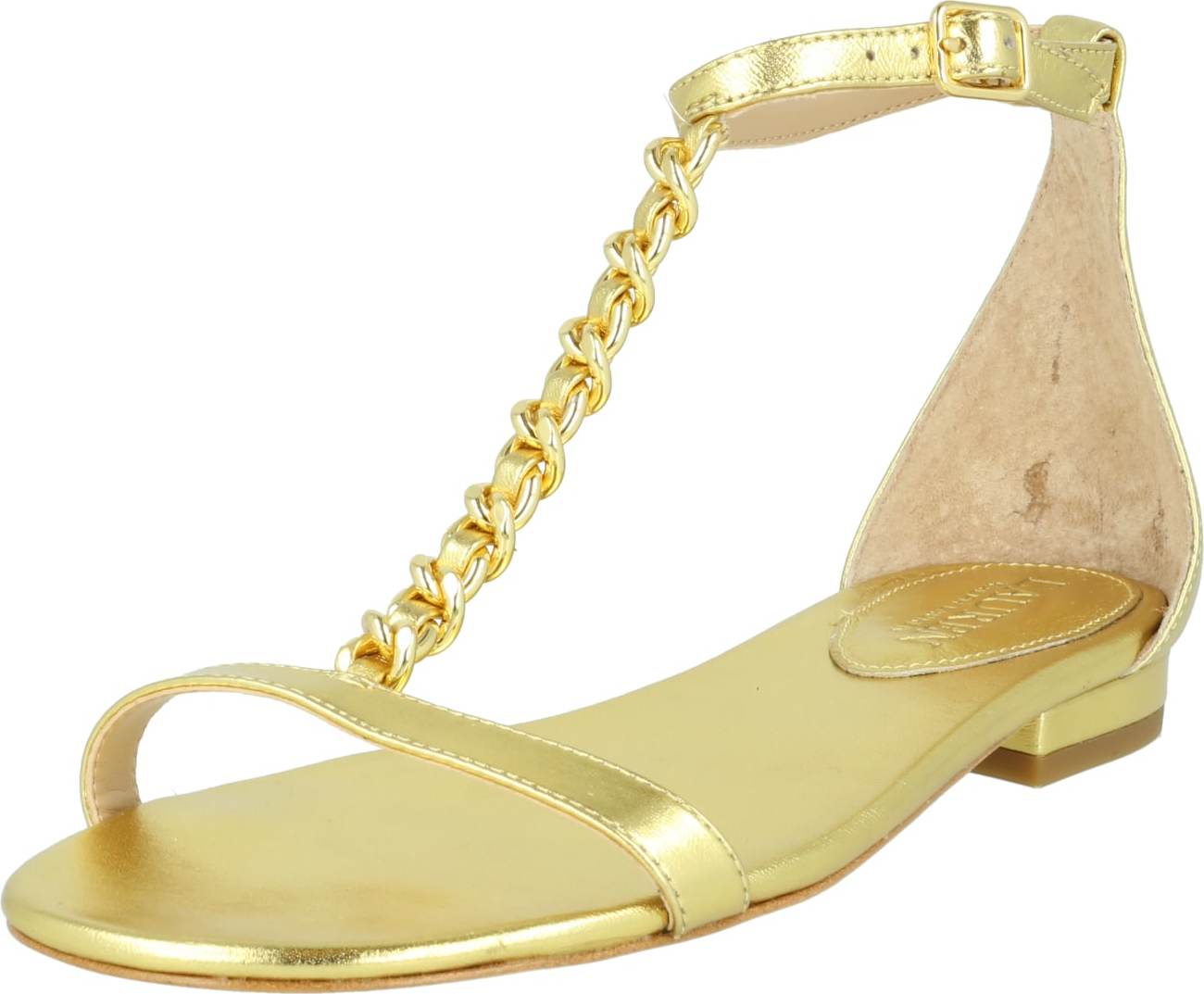 Lauren Ralph Lauren Páskové sandály 'ELISE' zlatá