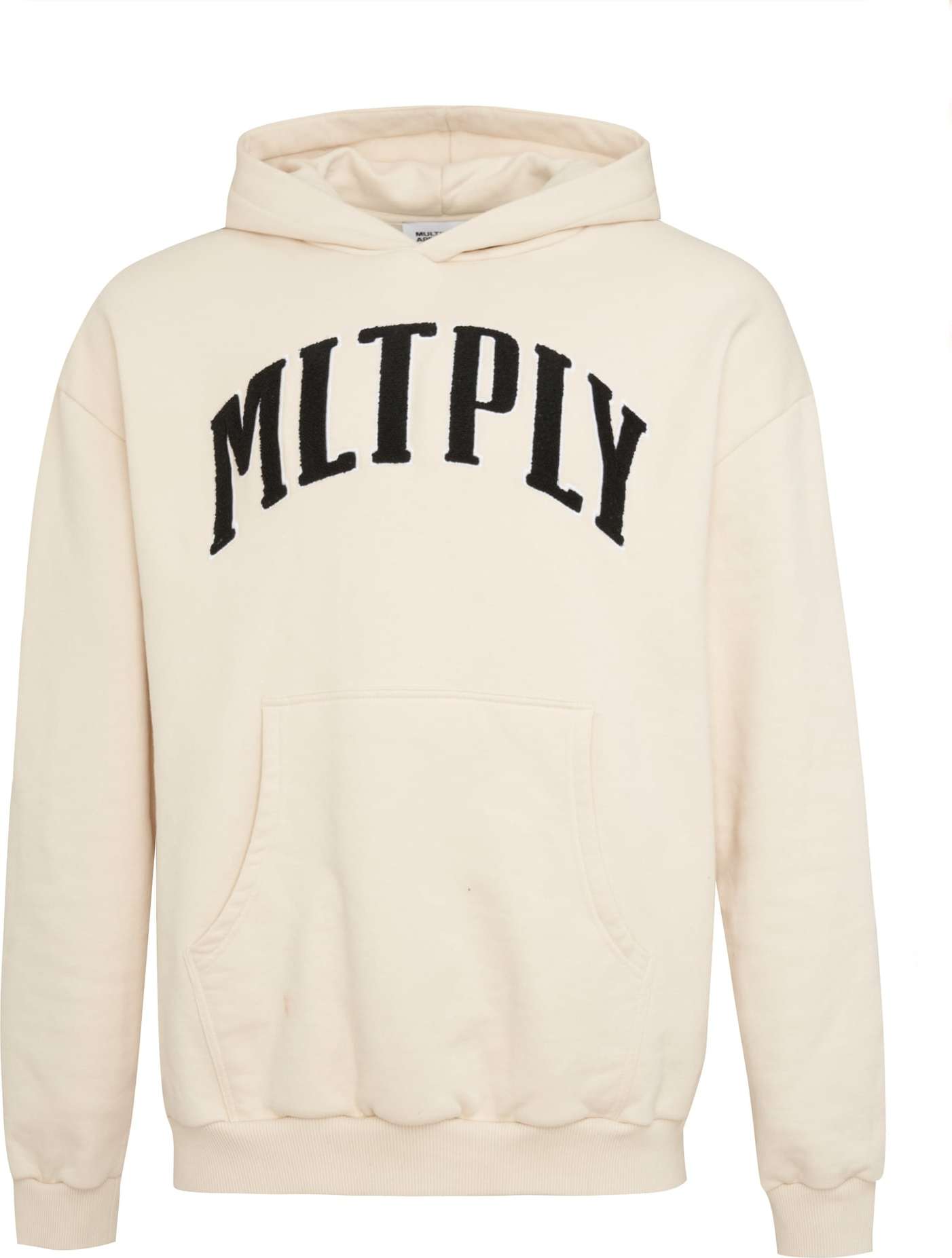 Multiply Apparel Mikina 'Embroidery' světle béžová / černá / bílá