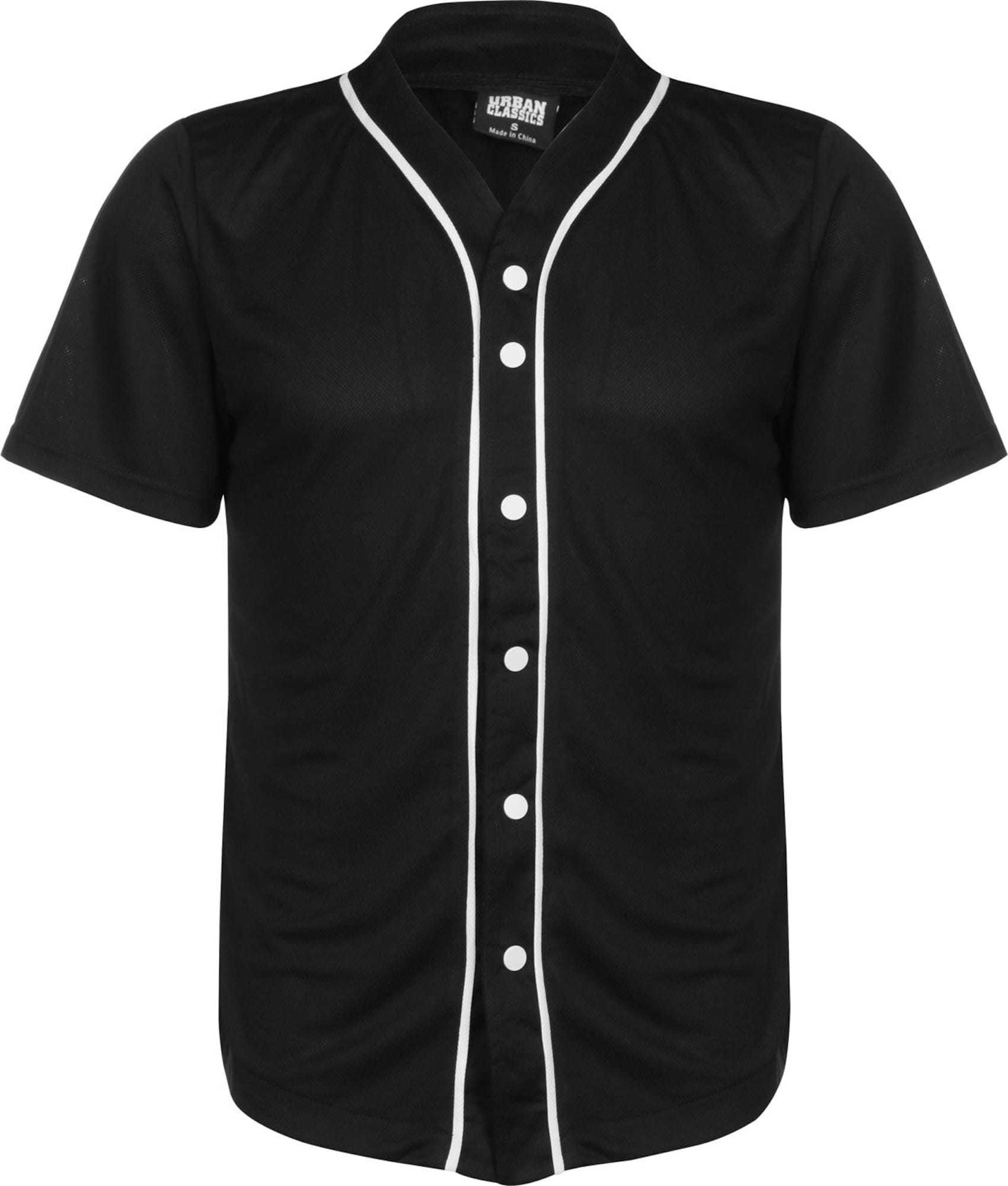 Urban Classics Košile 'Baseball' černá / bílá