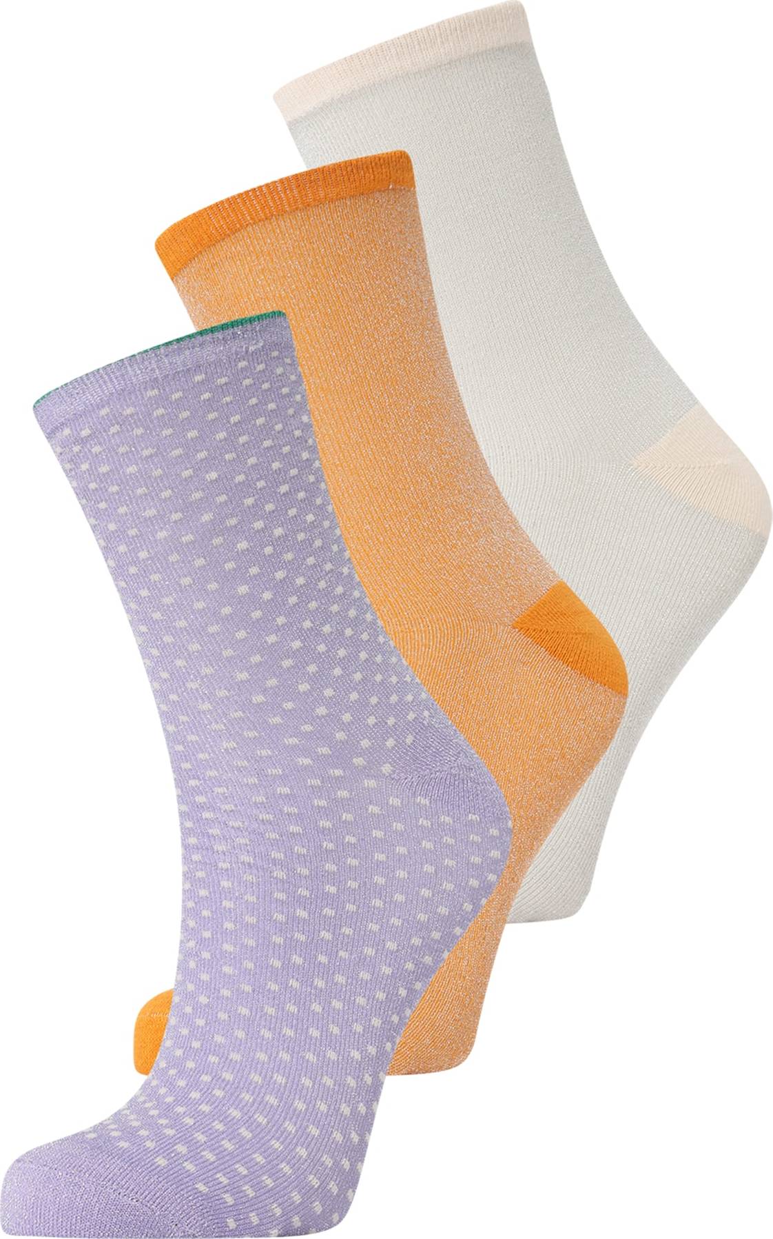 BeckSöndergaard Ponožky 'Dina' tělová / fialová / oranžová / bílá