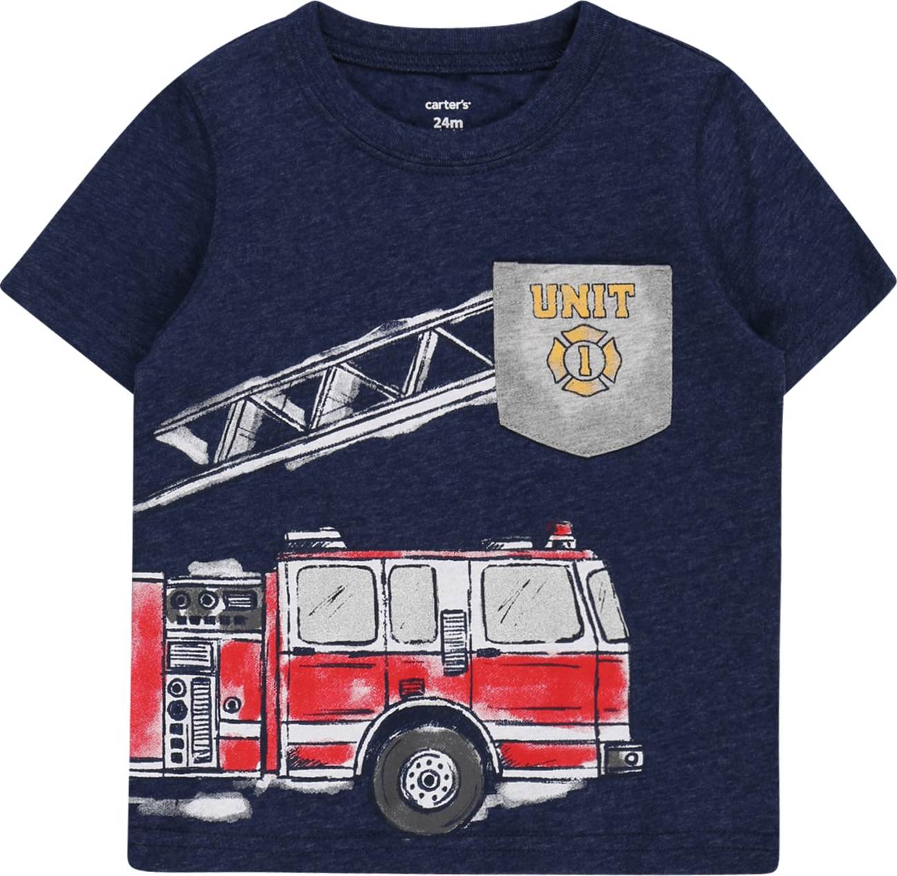 Carter's Tričko 'FIRETRUCK' námořnická modř / žlutá / červená / bílá