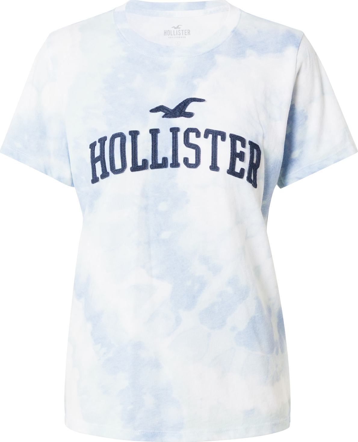 HOLLISTER Tričko námořnická modř / světlemodrá / bílá