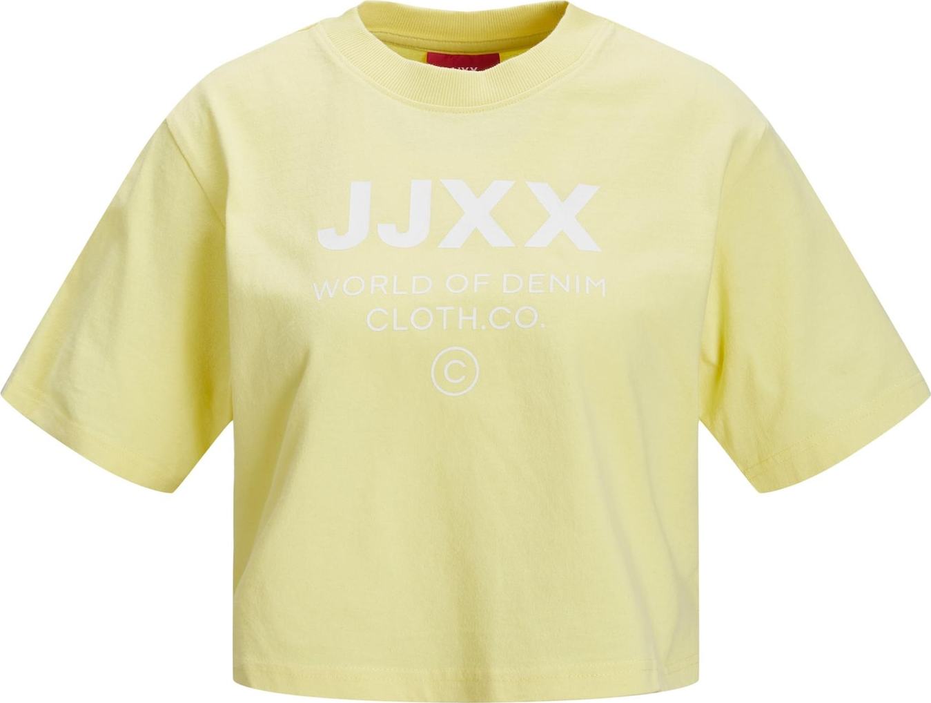 JJXX Tričko 'Brook' světle žlutá / bílá
