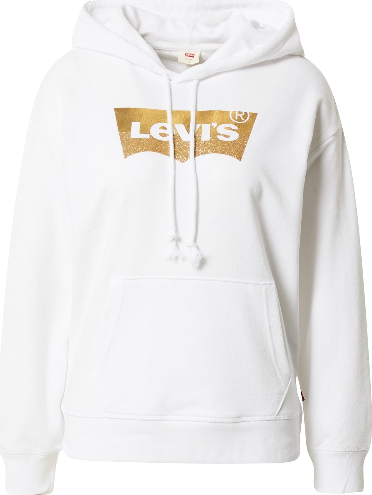 LEVI'S Mikina 'LSE_GRAPHIC STANDARD HOO NEUTRALS' zlatá / bílá