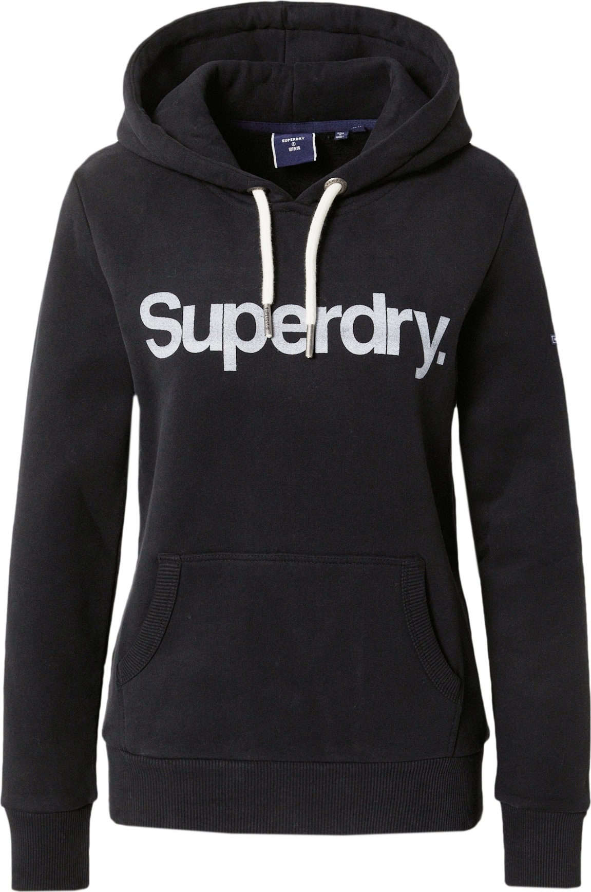 Superdry Mikina černá / bílá