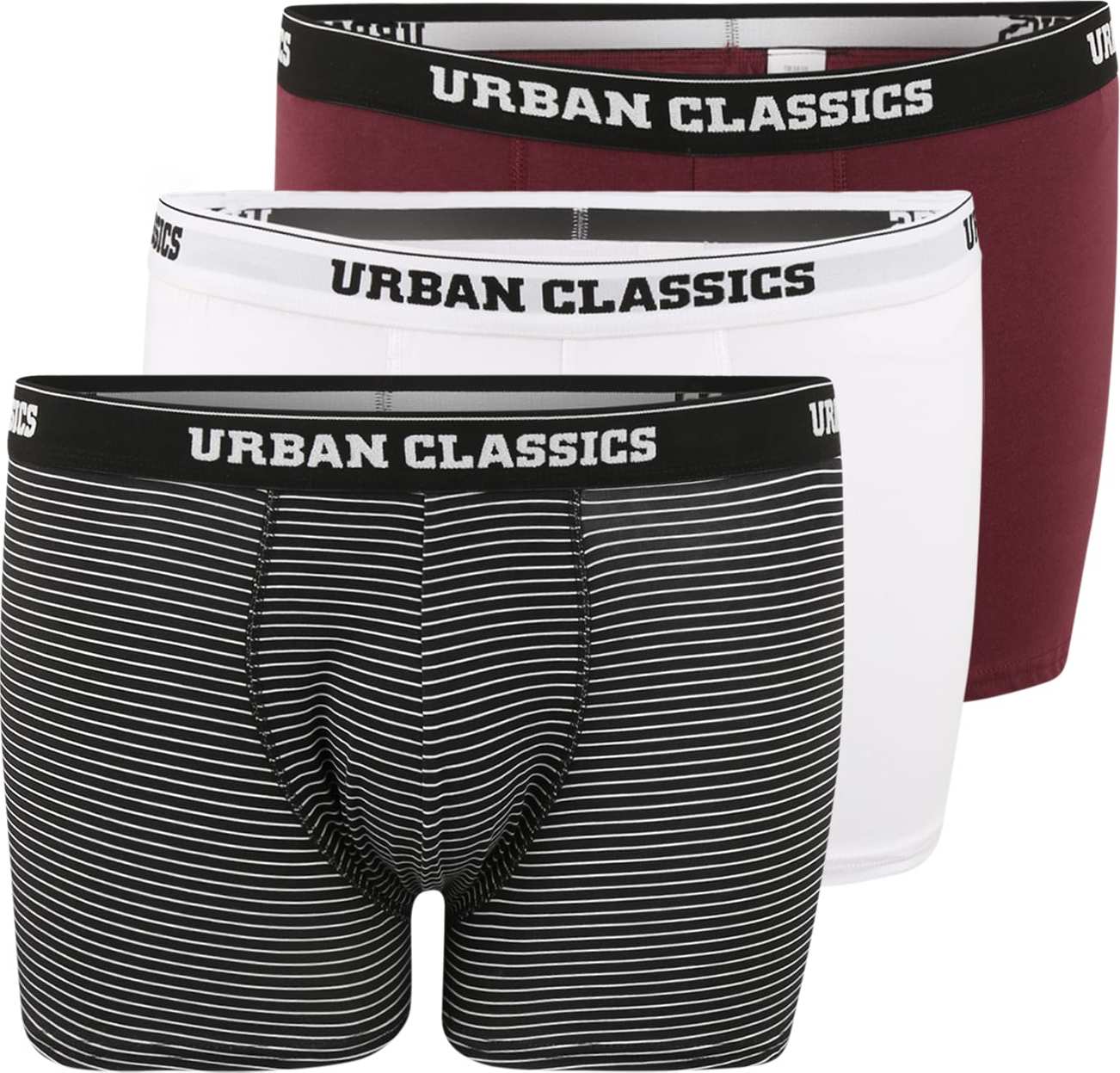 Urban Classics Boxerky hnědá / černá / bílá