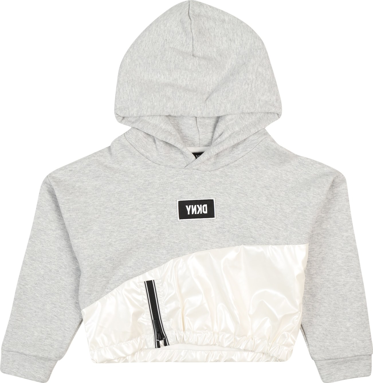 DKNY Sportovní mikina krémová / šedý melír / černá