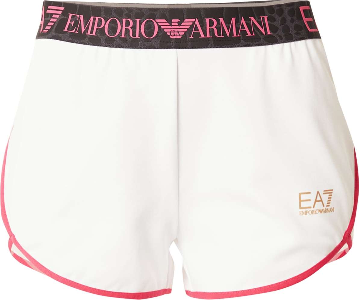 EA7 Emporio Armani Sportovní kalhoty zlatá / pink / černá / bílá