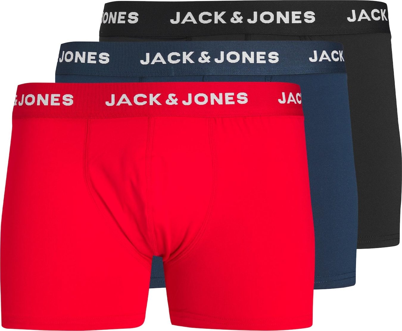 JACK & JONES Boxerky 'COBY' námořnická modř / červená / černá / bílá