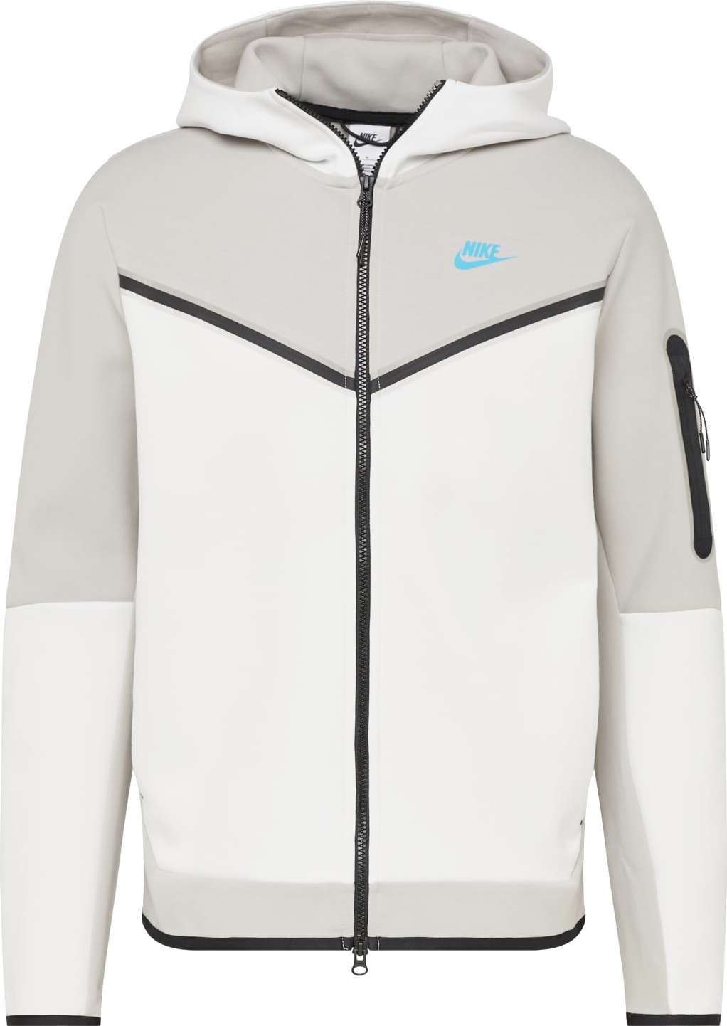 Nike Sportswear Fleecová mikina modrá / světle šedá / bílá