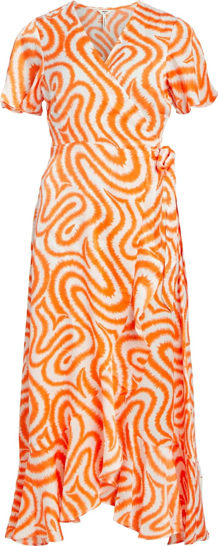 OBJECT Letní šaty 'Green Papaya' oranžová / bílá