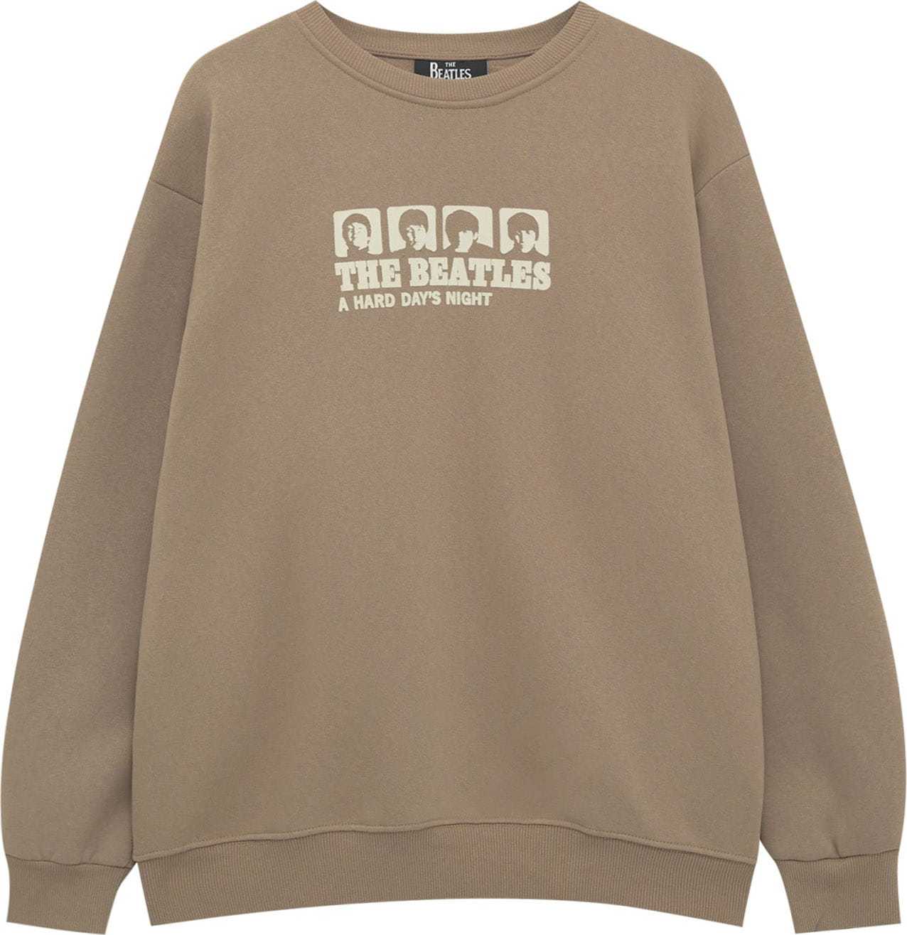 Pull&Bear Mikina khaki / bílá