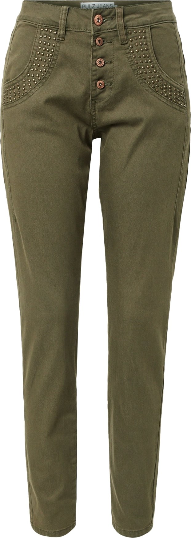 PULZ Jeans Kalhoty 'MELINA' olivová