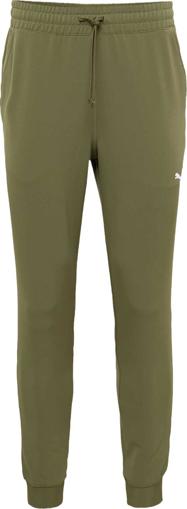 PUMA Sportovní kalhoty olivová / bílá