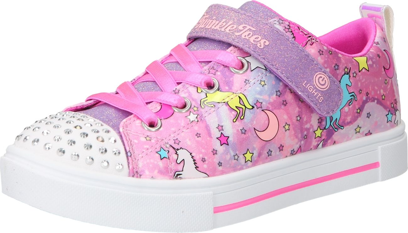 SKECHERS Tenisky světlemodrá / žlutá / pink / bílá