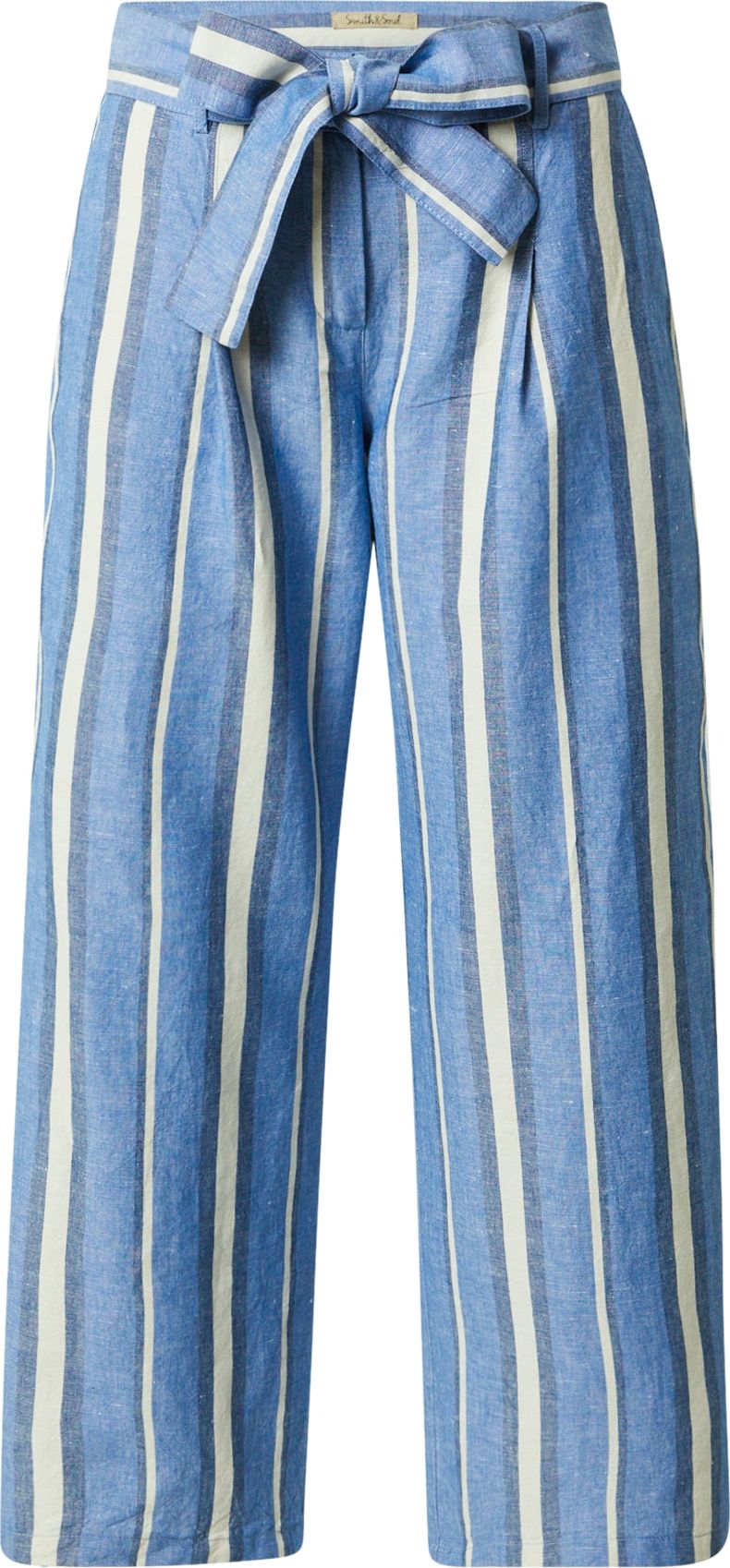 Smith&Soul Kalhoty se sklady v pase námořnická modř / královská modrá / bílá