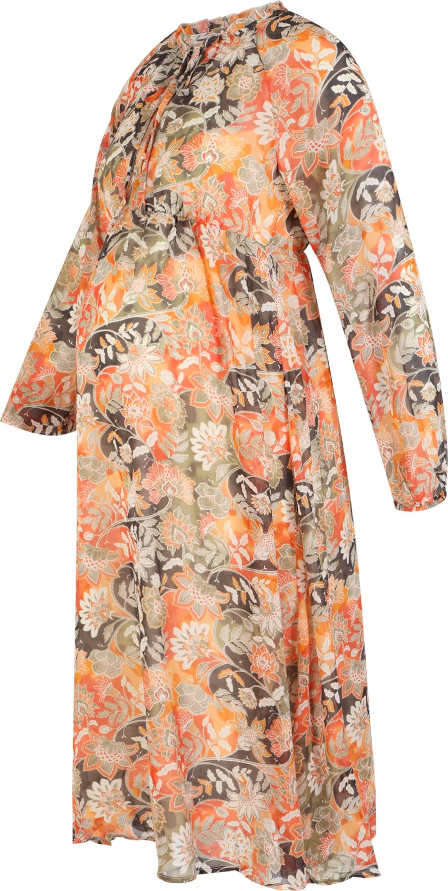 Vero Moda Maternity Košilové šaty 'JADE' khaki / mandarinkoná / korálová / bílá