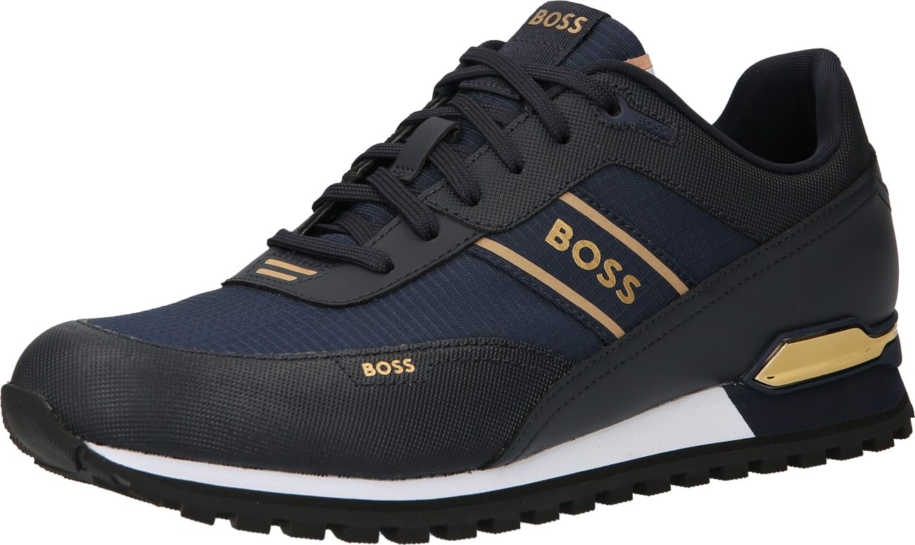 BOSS Black Tenisky 'Parkour' tmavě modrá / zlatá