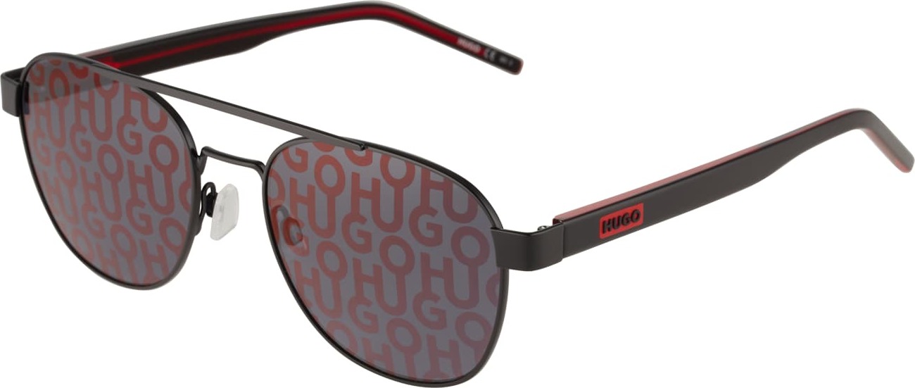 HUGO Sluneční brýle '1196/S' červená / černá