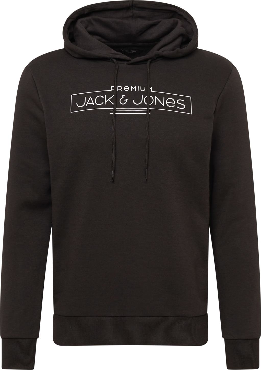 JACK & JONES Mikina černá / bílá