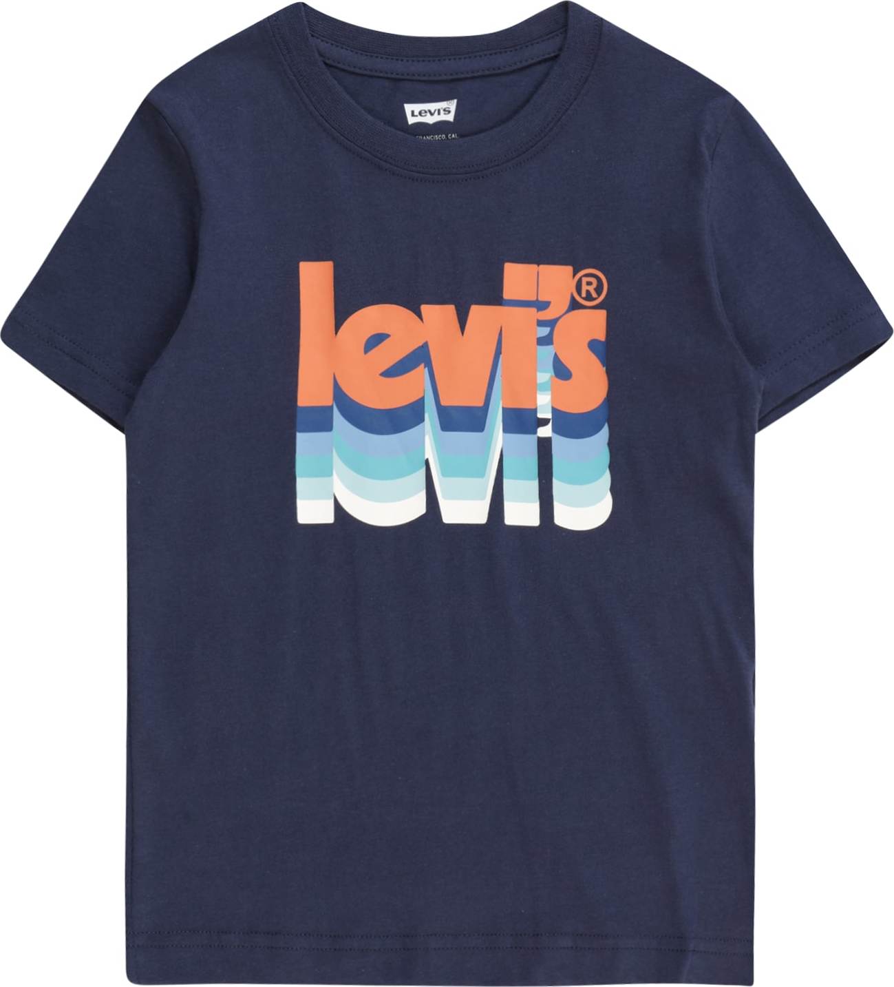 LEVI'S Tričko 'POSTER' marine modrá / světlemodrá / nefritová / bílá