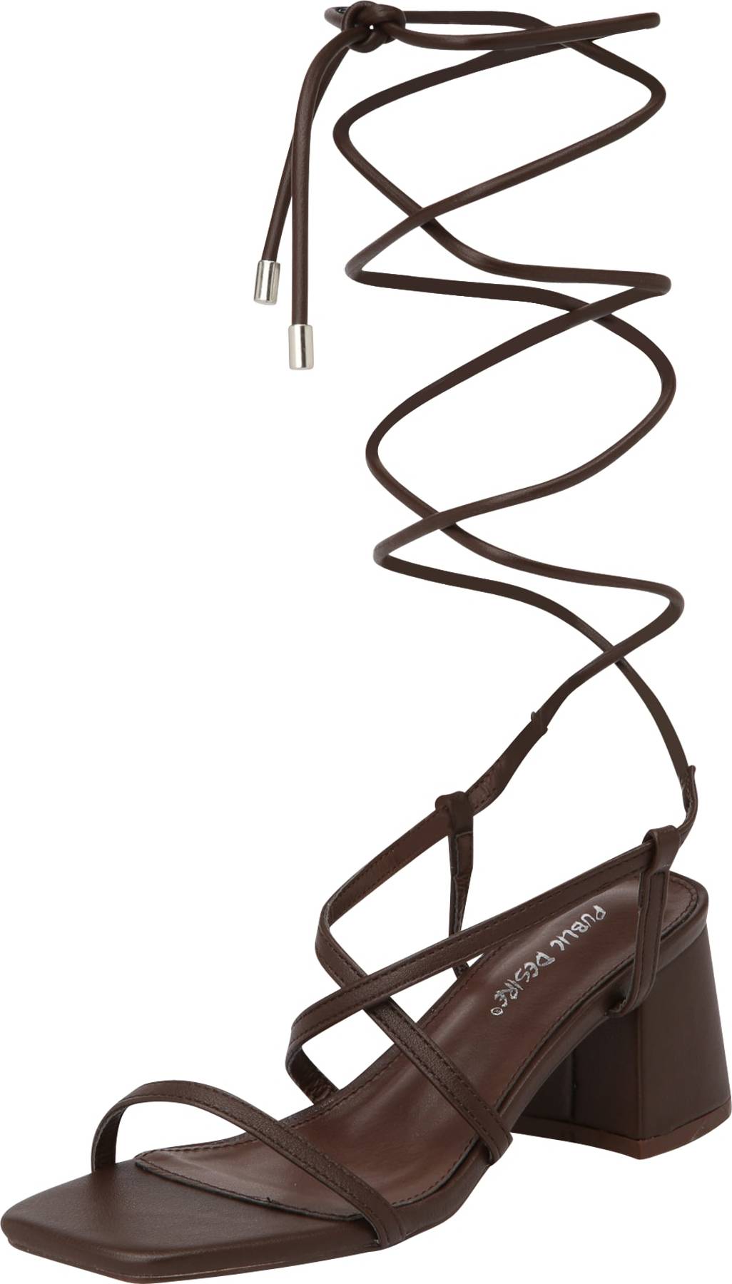 Public Desire Páskové sandály 'MABEL' čokoládová