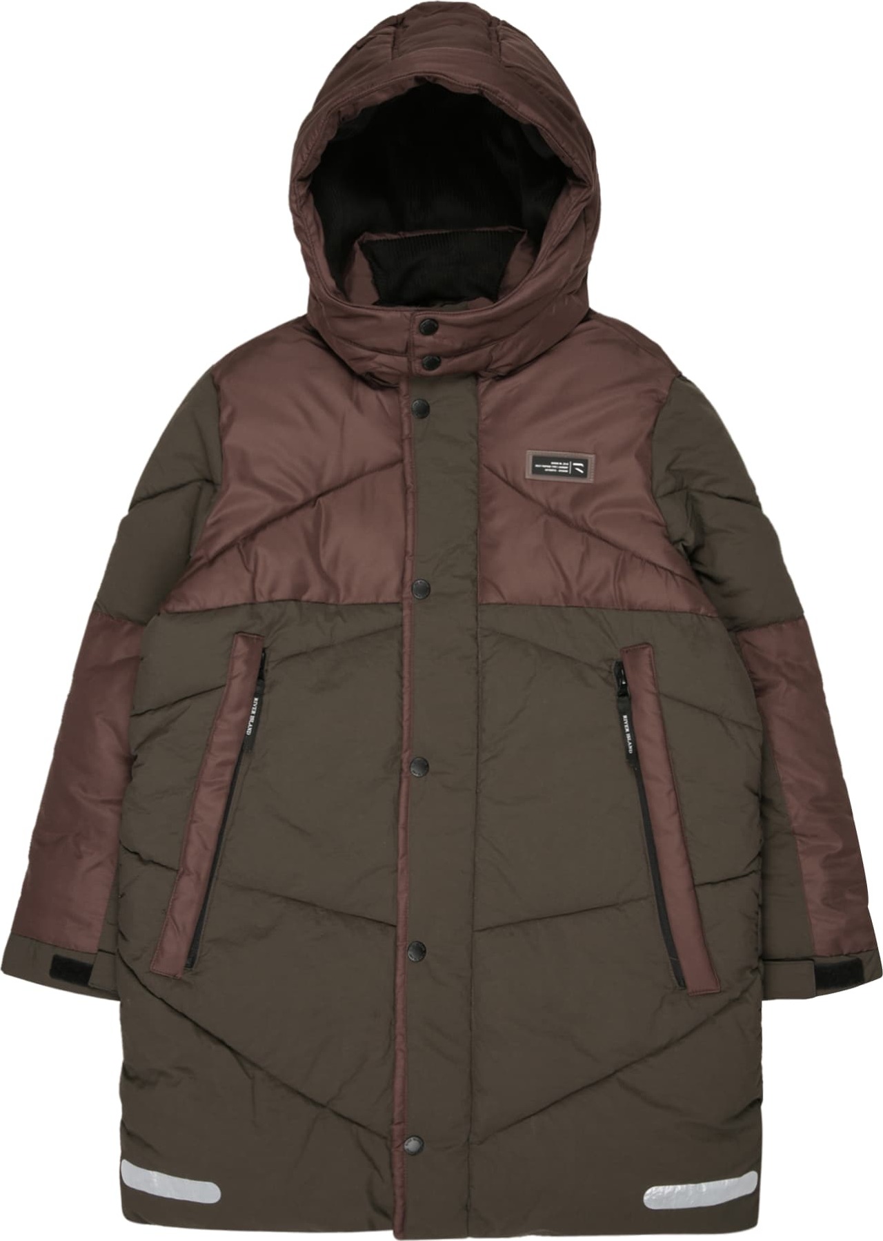 River Island Přechodná bunda 'THIERRY' čokoládová / olivová