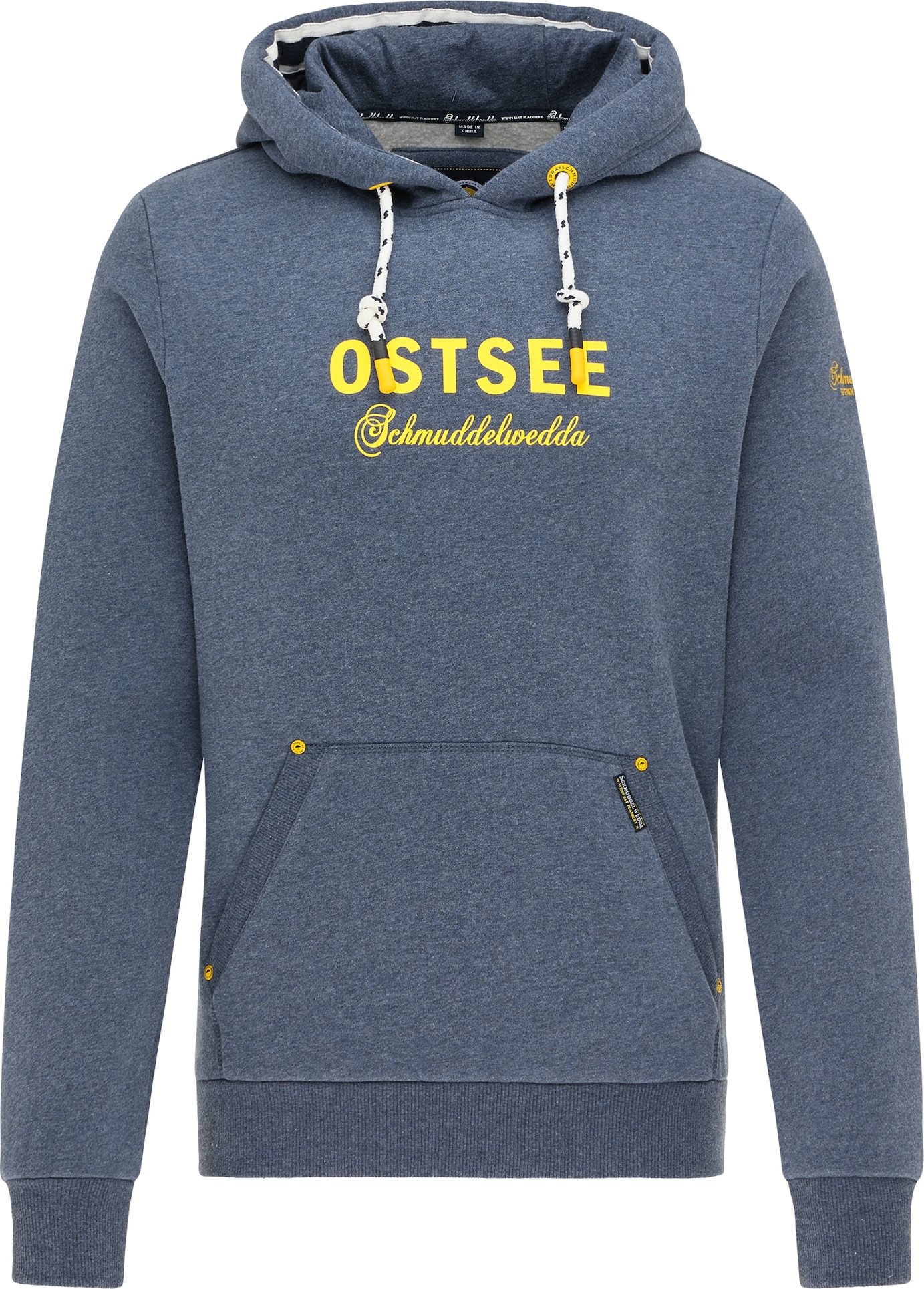 Schmuddelwedda Mikina 'Ostsee' modrý melír / žlutá