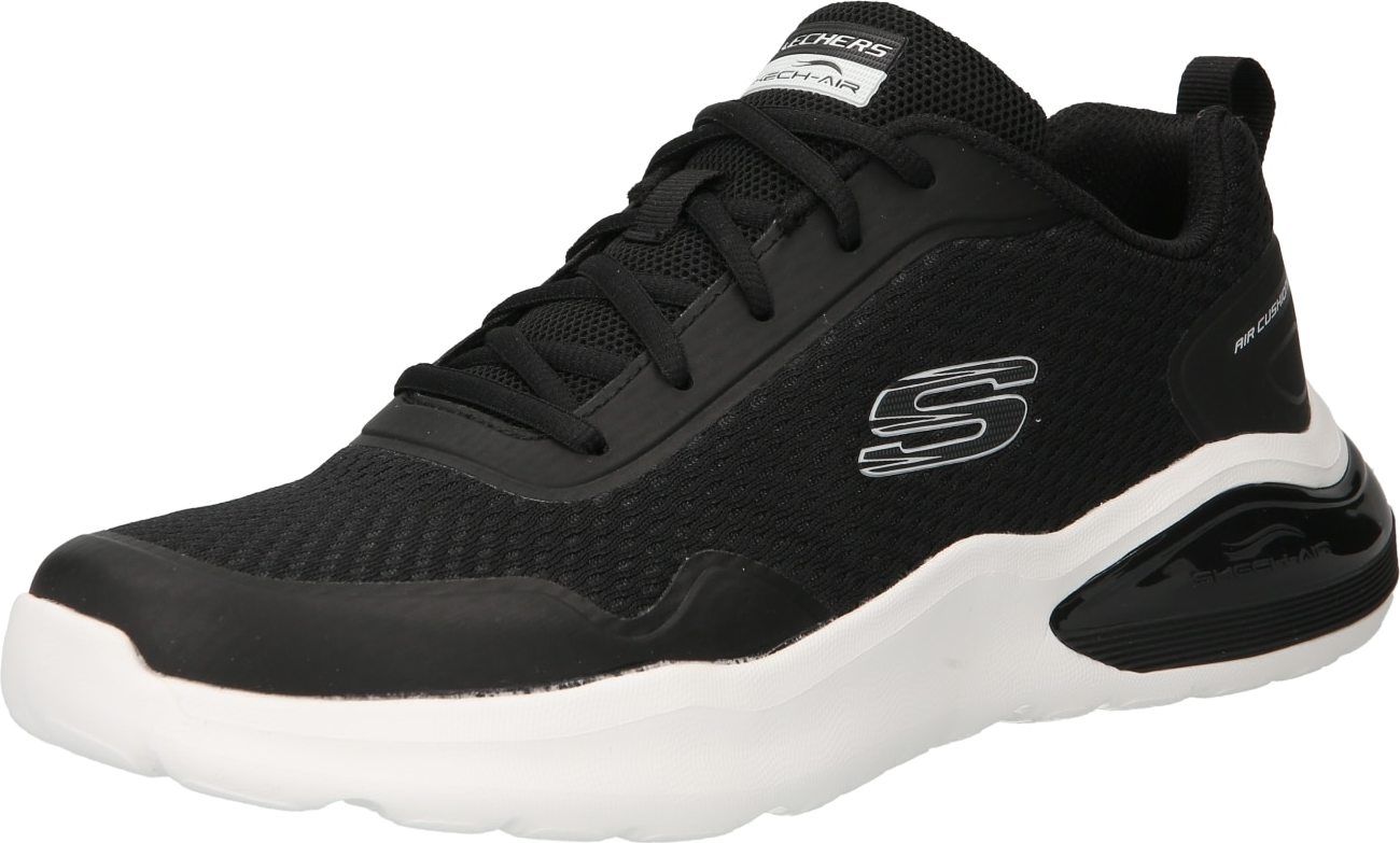 SKECHERS Tenisky černá / bílá