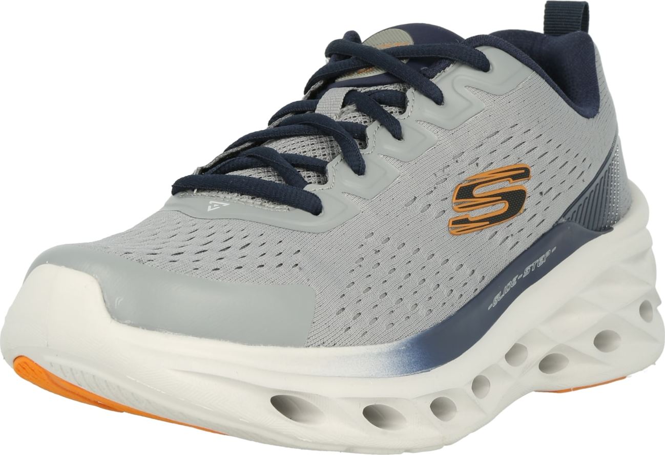 SKECHERS Tenisky šedá / oranžová / černá