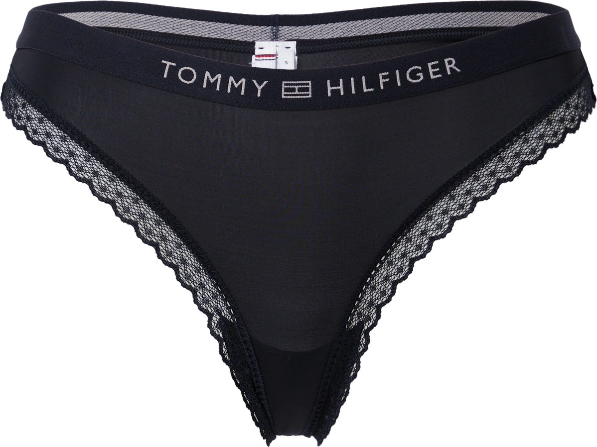 Tommy Hilfiger Underwear Tanga černá / bílá