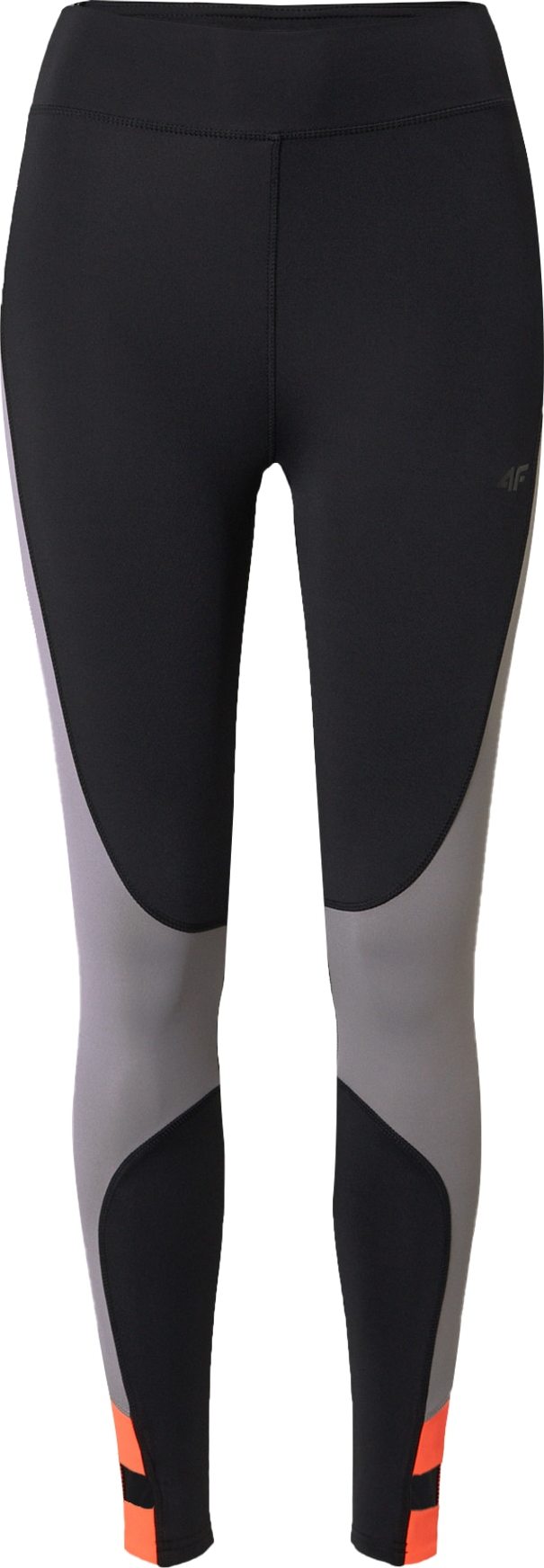 4F Sportovní kalhoty tmavě šedá / svítivě oranžová / černá