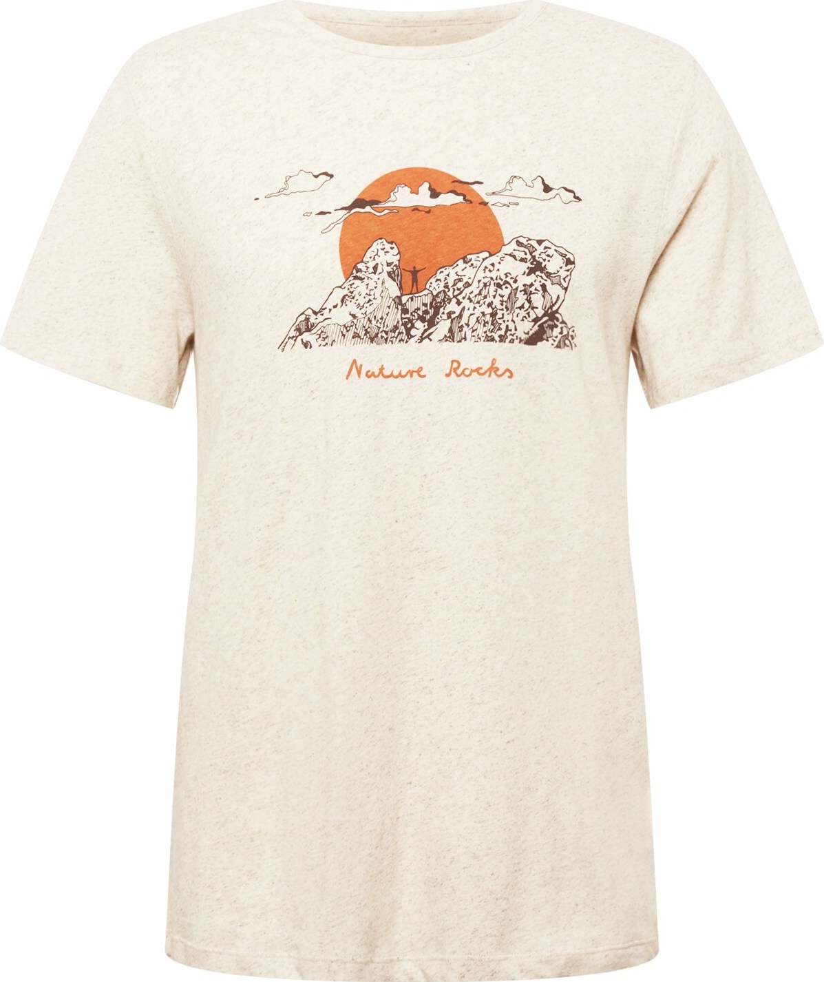 bleed clothing Tričko 'Windy Heights' tmavě hnědá / oranžová / přírodní bílá