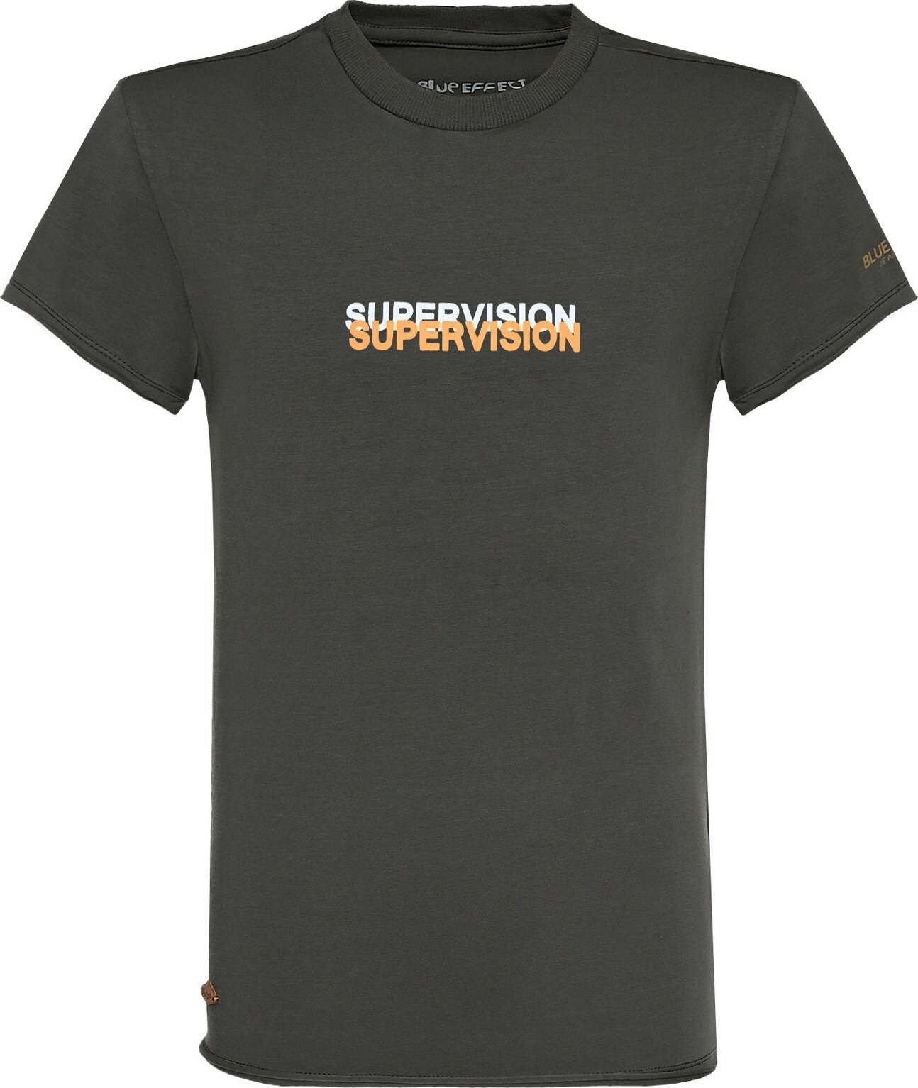 BLUE EFFECT Tričko 'Supervision' jedle / tmavě oranžová / bílá
