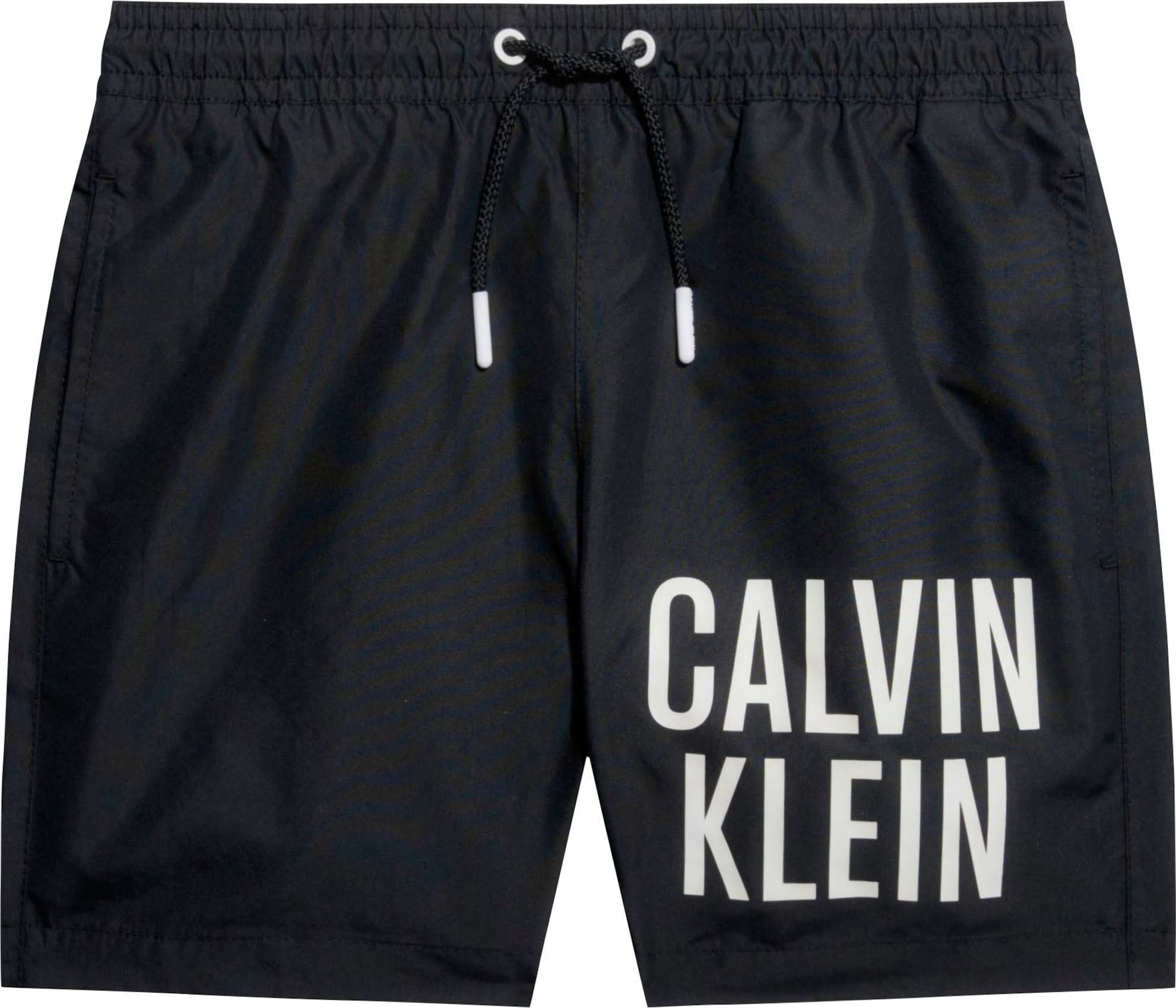 Calvin Klein Swimwear Plavecké šortky 'Intense Power' černá / bílá