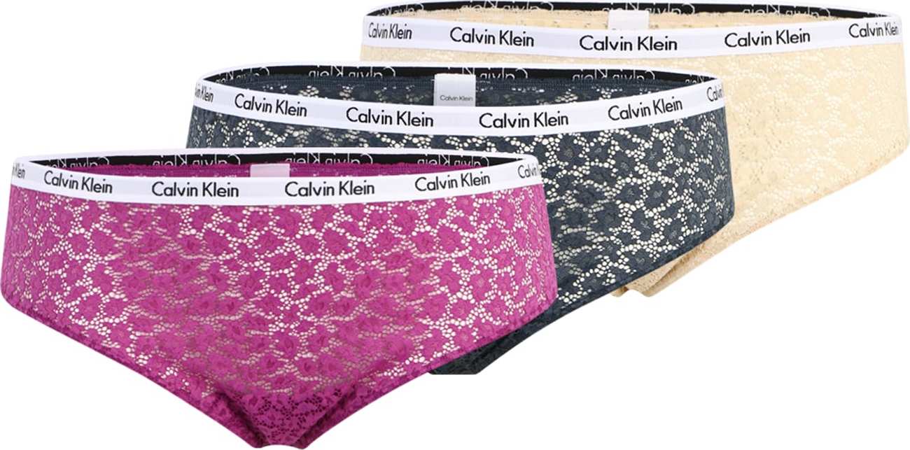 Calvin Klein Underwear Plus Kalhotky béžová / marine modrá / fialová / černá / bílá