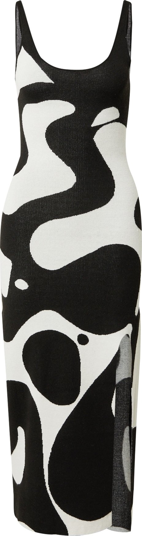 Daisy Street Úpletové šaty černá / bílá