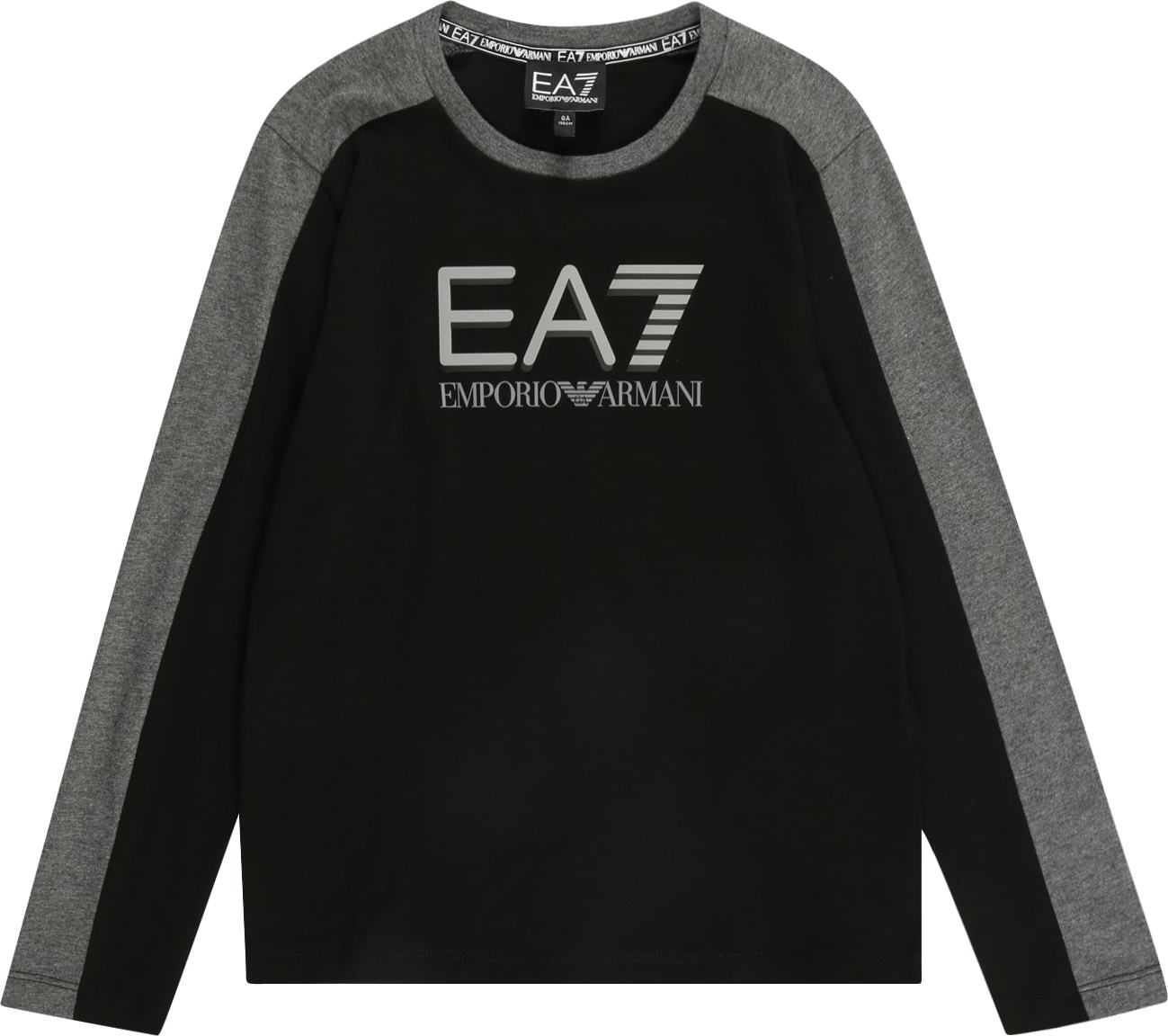 EA7 Emporio Armani Tričko šedá / tmavě šedá / černá