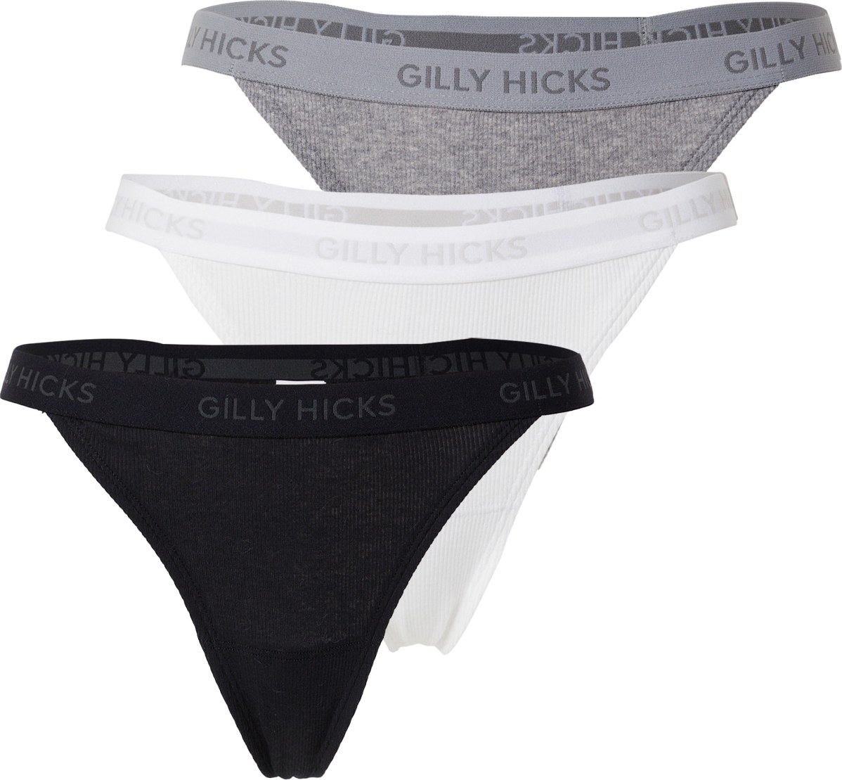 Gilly Hicks Tanga šedý melír / černá / bílá