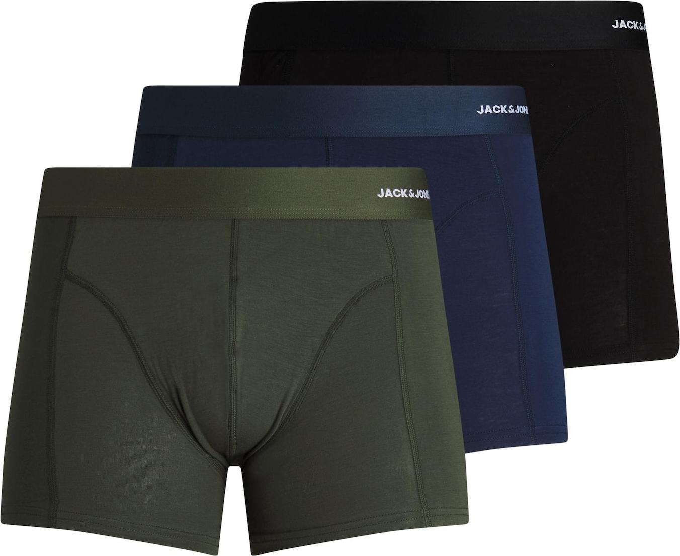 JACK & JONES Boxerky námořnická modř / zelená / černá
