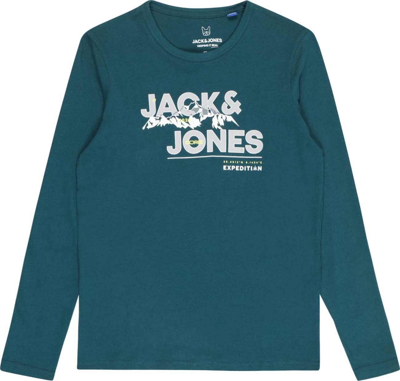 Jack & Jones Junior Tričko 'HUNTER' světle žlutá / světle šedá / petrolejová / bílá