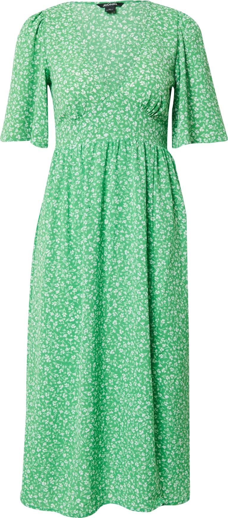 Monki Letní šaty zelená / bílá