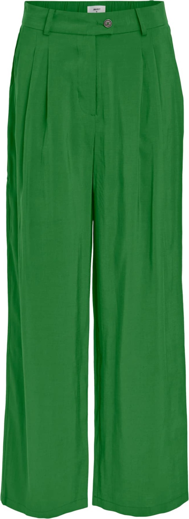 OBJECT Kalhoty se sklady v pase trávově zelená