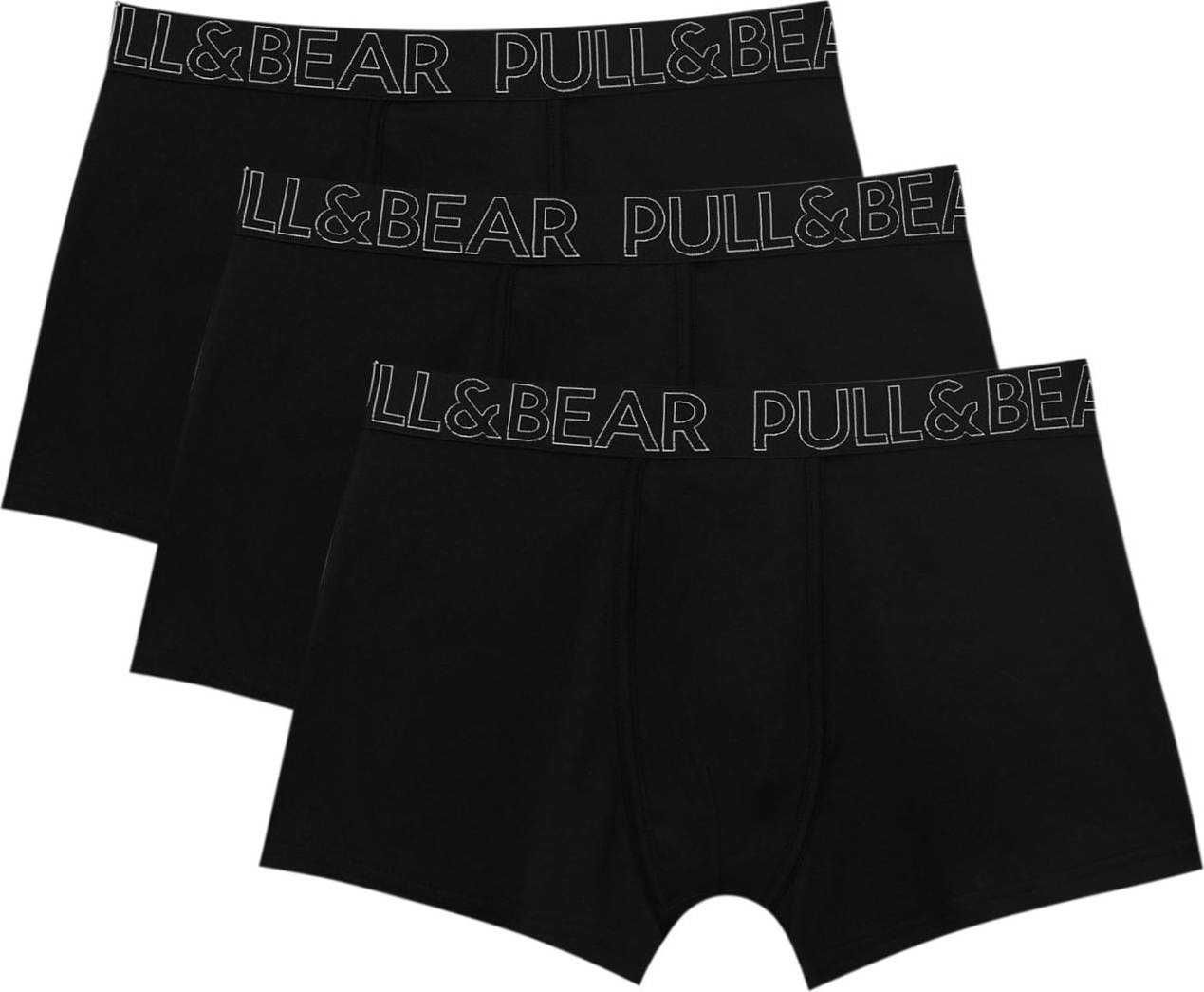 Pull&Bear Boxerky černá / bílá