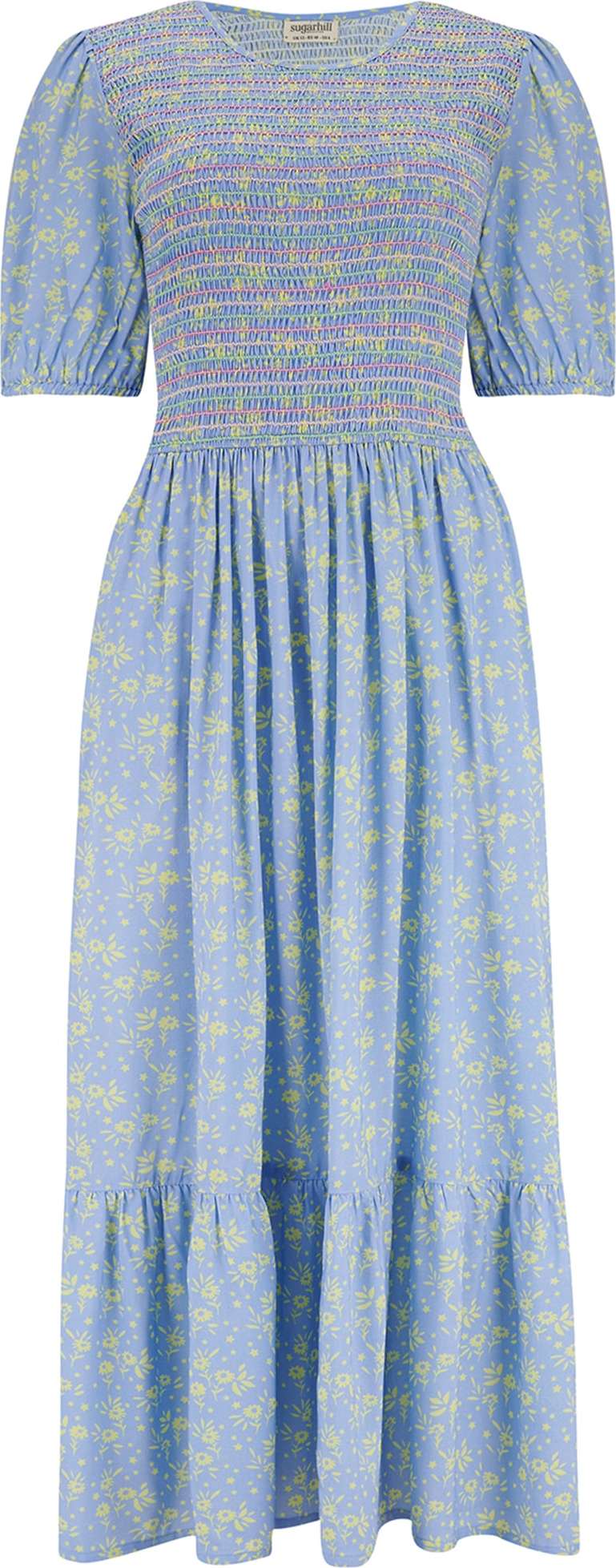 Sugarhill Brighton Šaty nebeská modř / světle žlutá / broskvová / světle růžová