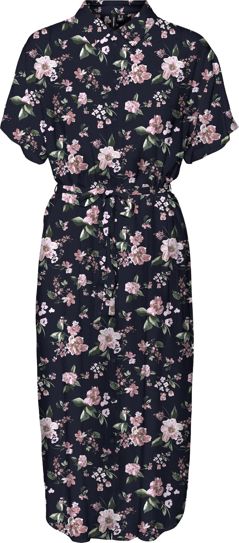 VERO MODA Košilové šaty 'Bumpy' námořnická modř / zelená / starorůžová / bílá