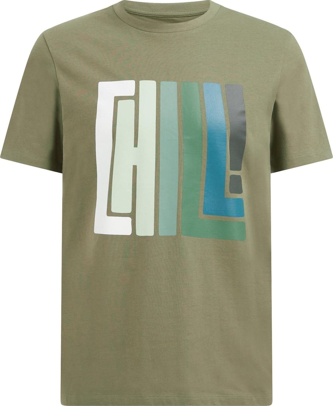 WE Fashion Tričko světle zelená / tmavě zelená / černá / offwhite